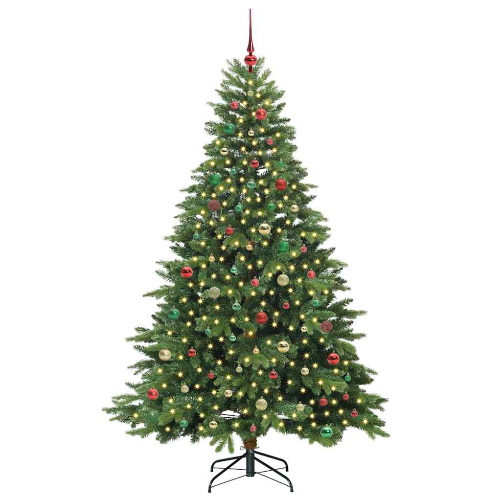 Artificial Christmas Tree with 300 LEDs Green 210 cm PE and PVC