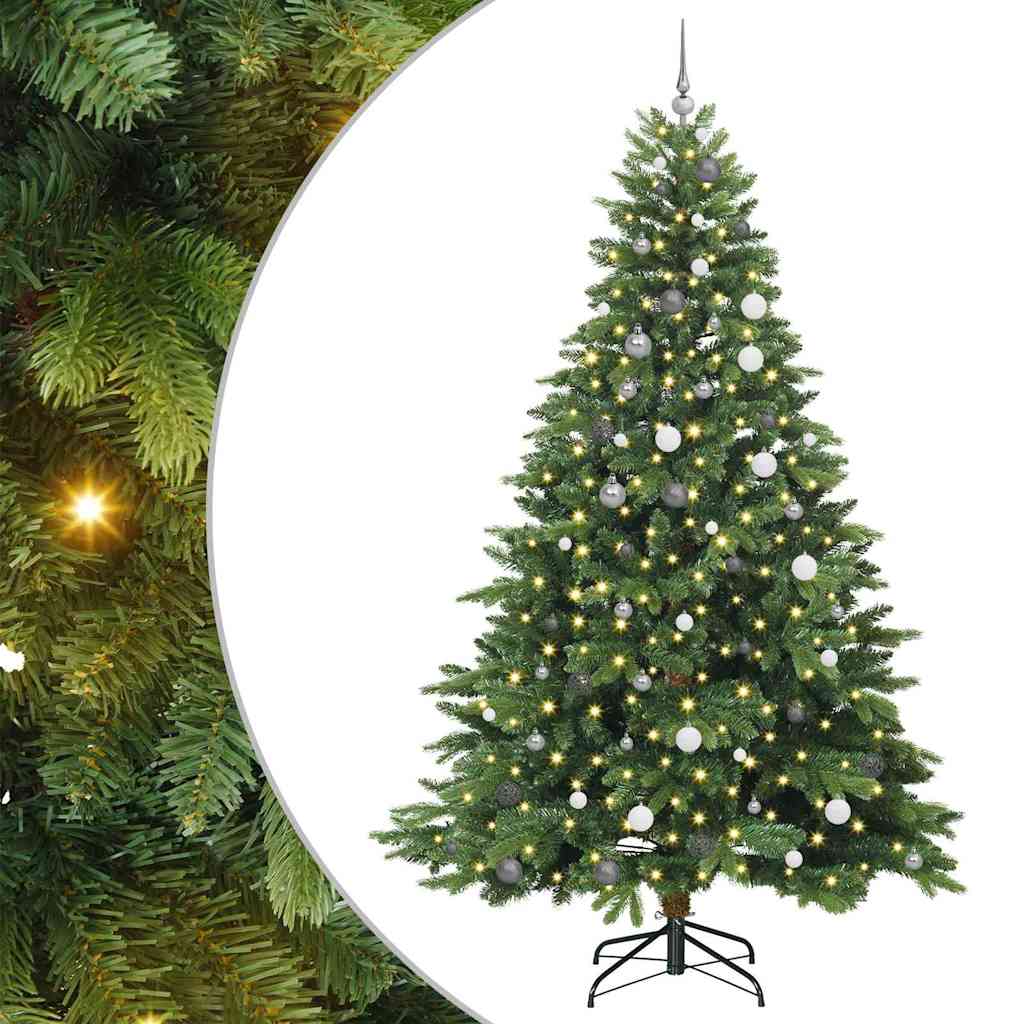 Artificial Christmas Tree with 300 LEDs Green 240 cm PE and PVC
