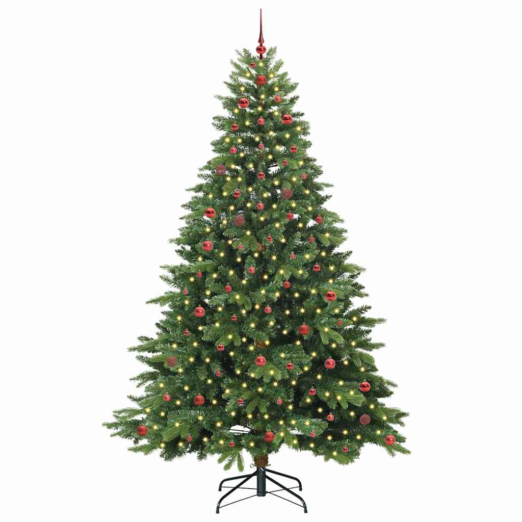 Artificial Christmas Tree with 300 LEDs Green 240 cm PE and PVC