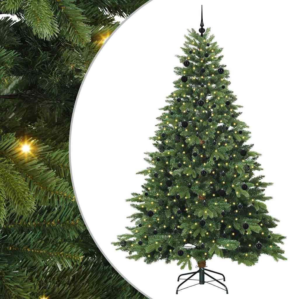 Artificial Christmas Tree with 300 LEDs Green 240 cm PE and PVC