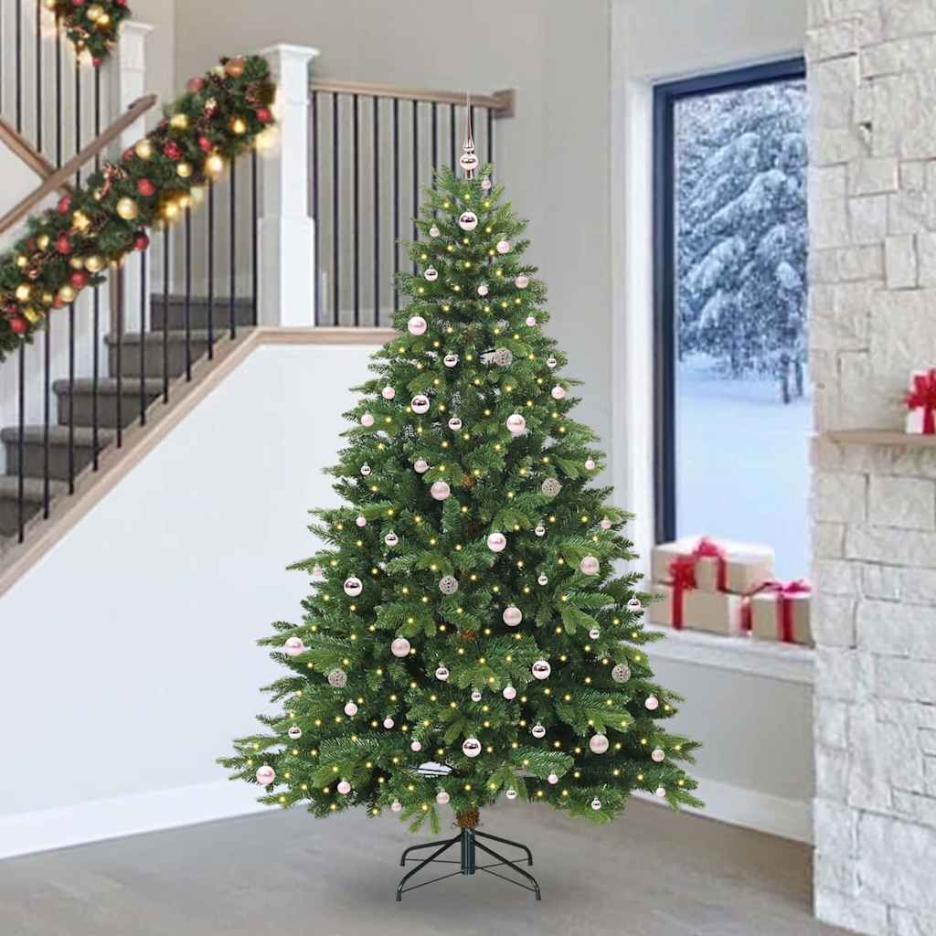 Artificial Christmas Tree with 300 LEDs Green 240 cm PE and PVC