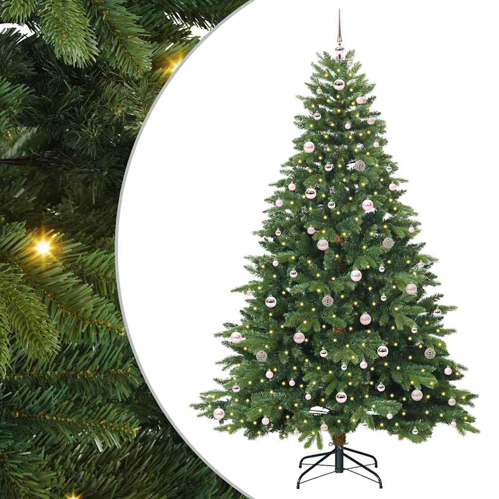 Artificial Christmas Tree with 300 LEDs Green 240 cm PE and PVC