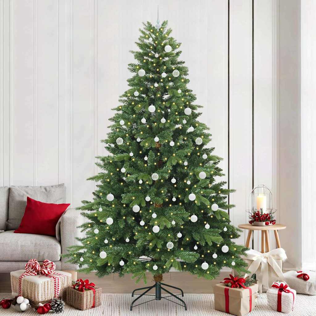 Artificial Christmas Tree with 300 LEDs Green 240 cm PE and PVC