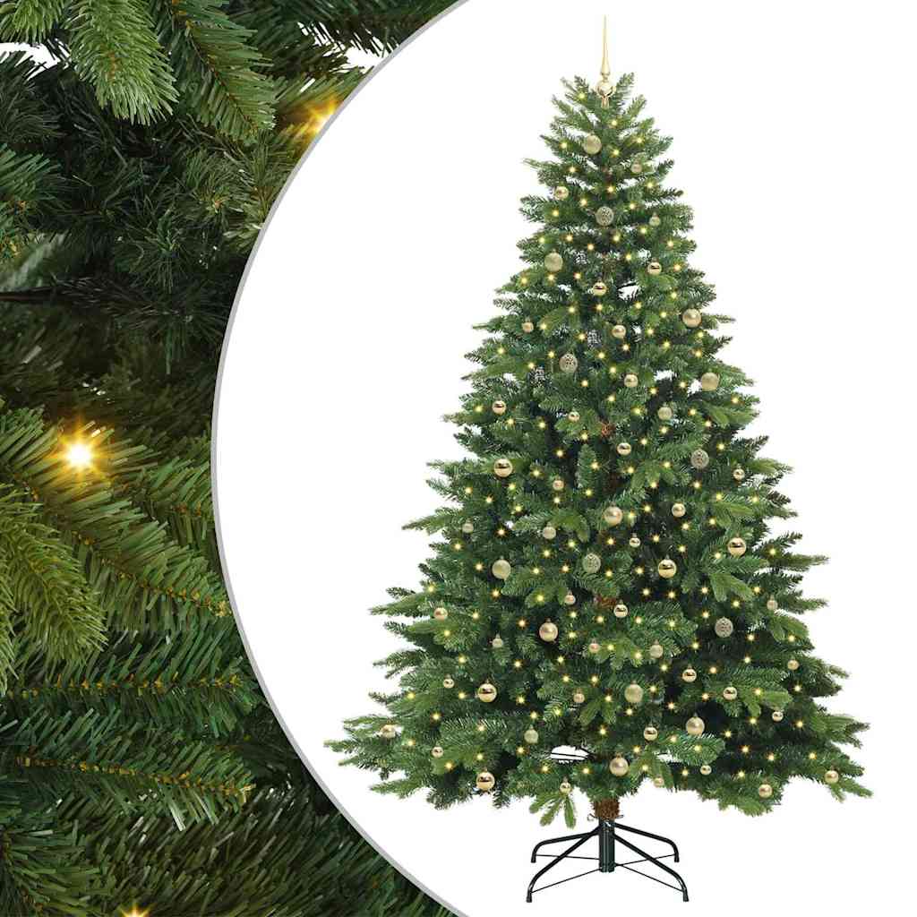Artificial Christmas Tree with 300 LEDs Green 240 cm PE and PVC