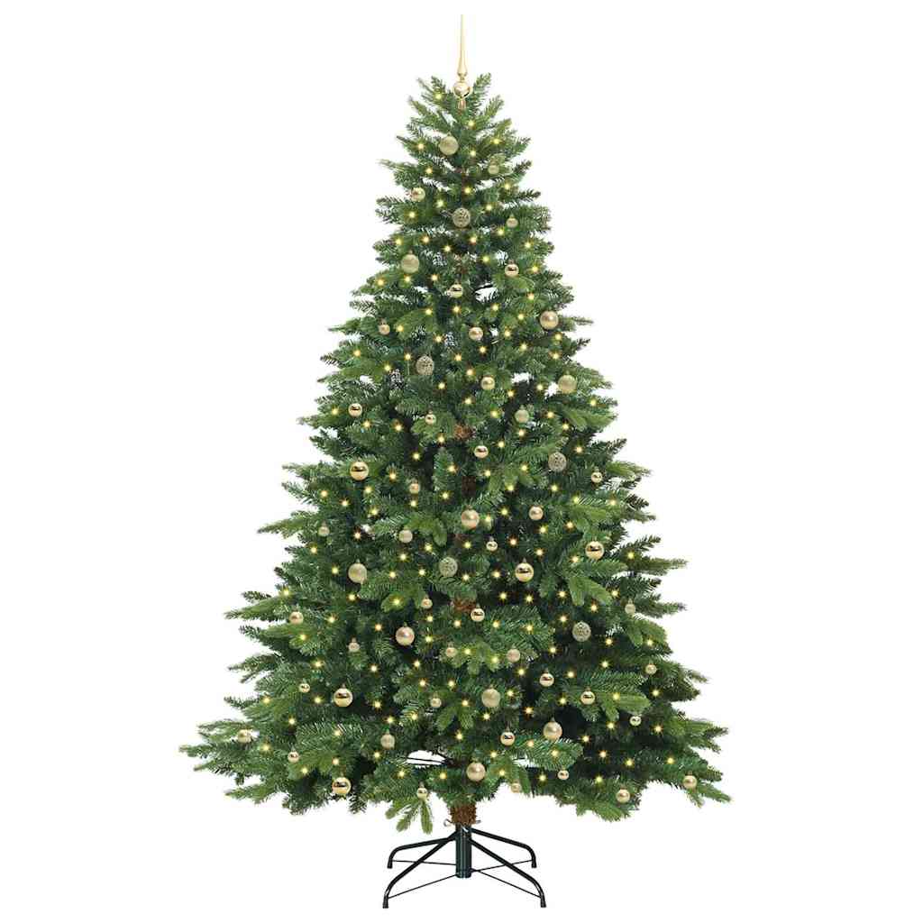 Artificial Christmas Tree with 300 LEDs Green 240 cm PE and PVC