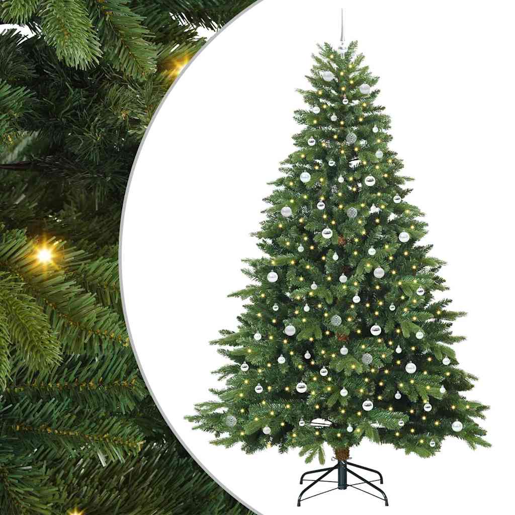 Artificial Christmas Tree with 300 LEDs Green 240 cm PE and PVC