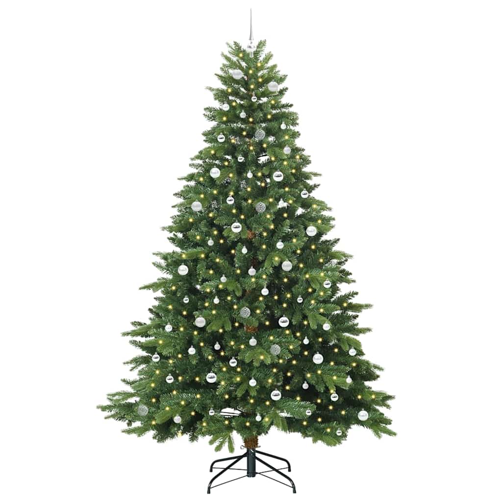 Artificial Christmas Tree with 300 LEDs Green 240 cm PE and PVC
