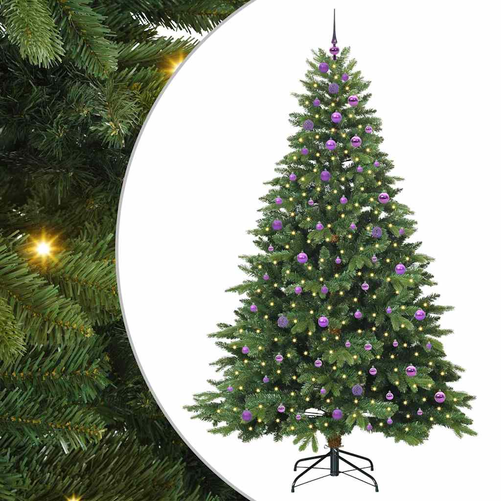 Artificial Christmas Tree with 300 LEDs Green 240 cm PE and PVC