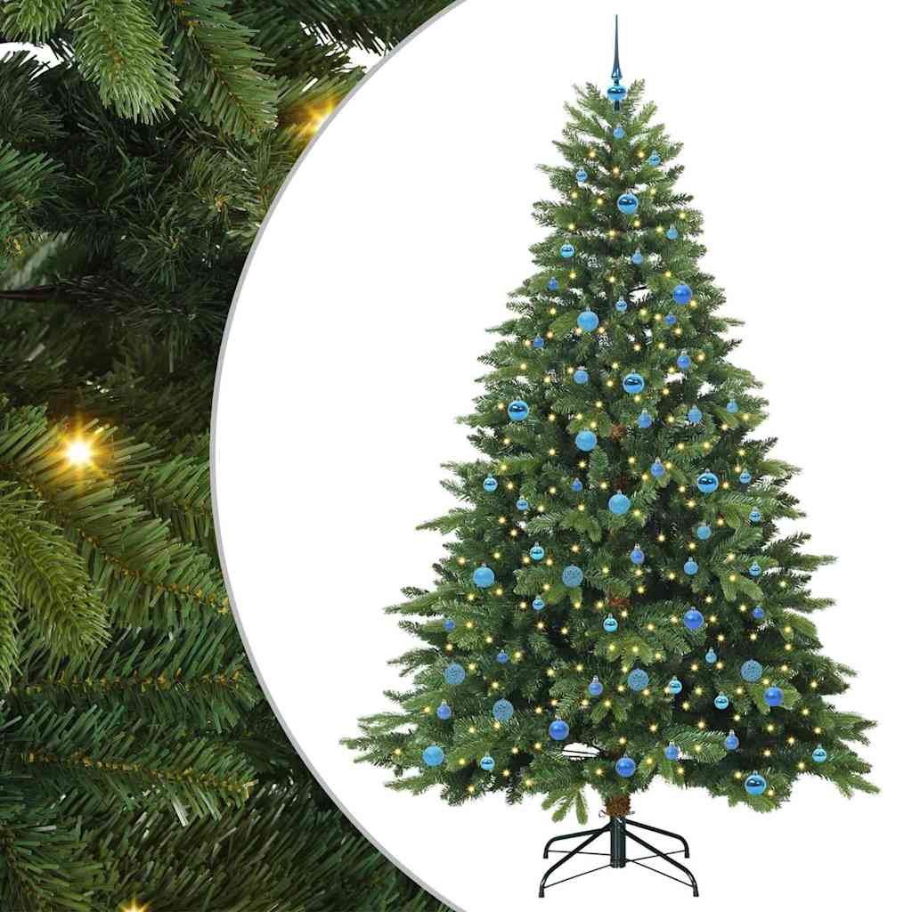 Artificial Christmas Tree with 300 LEDs Green 240 cm PE and PVC