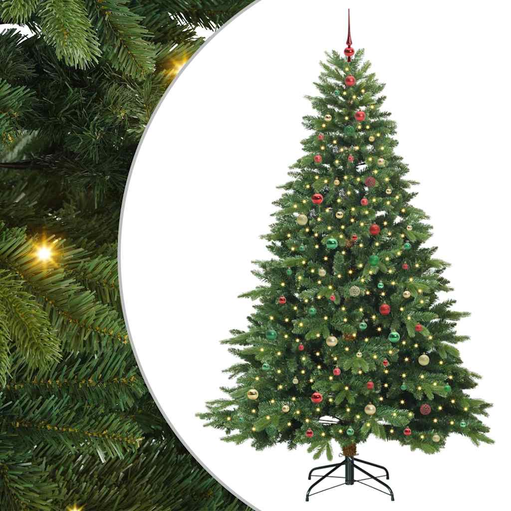 Artificial Christmas Tree with 300 LEDs Green 240 cm PE and PVC