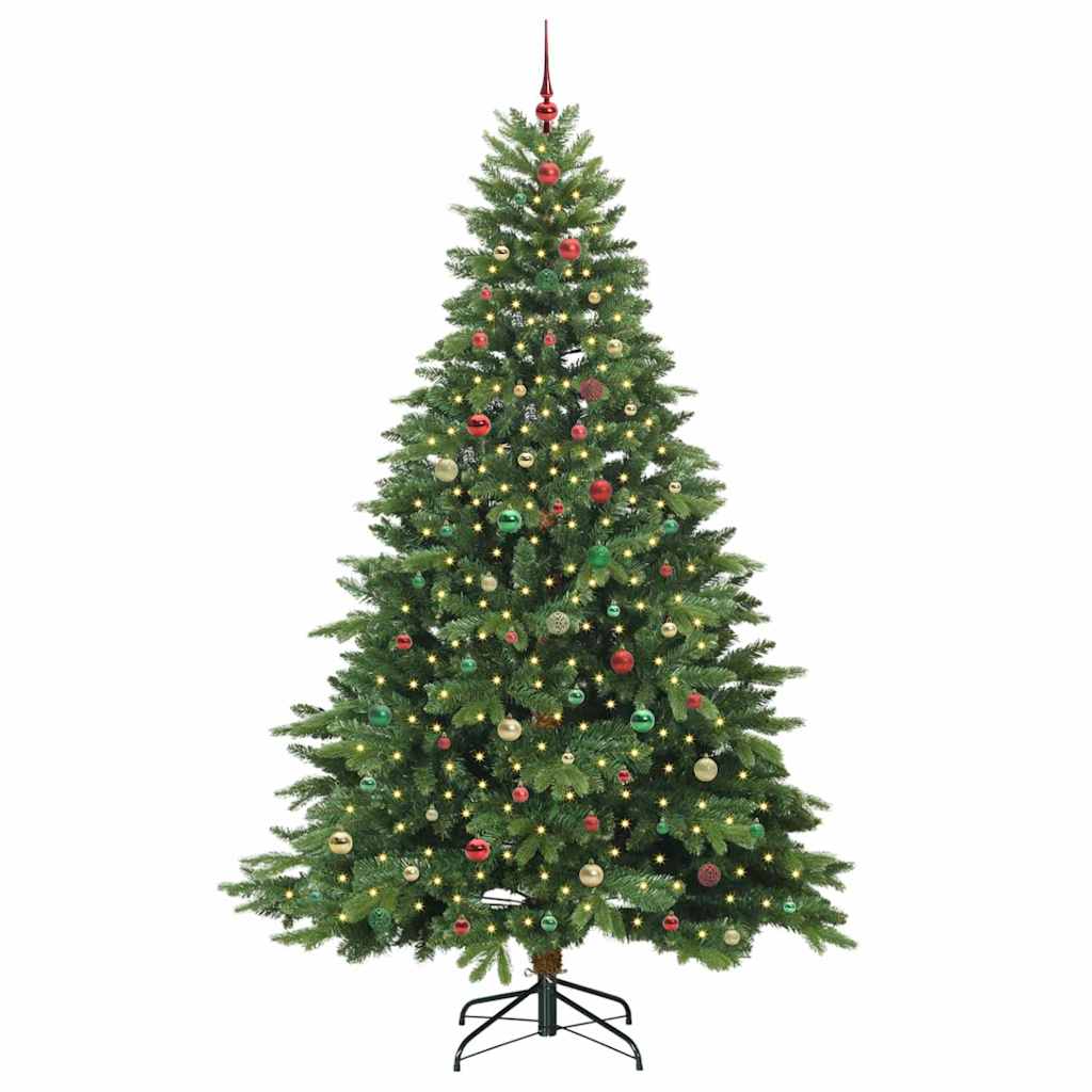 Artificial Christmas Tree with 300 LEDs Green 240 cm PE and PVC