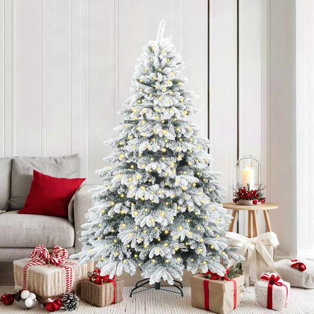 Artificial Christmas Tree with 300 LEDs Green 180 cm PE and PVC