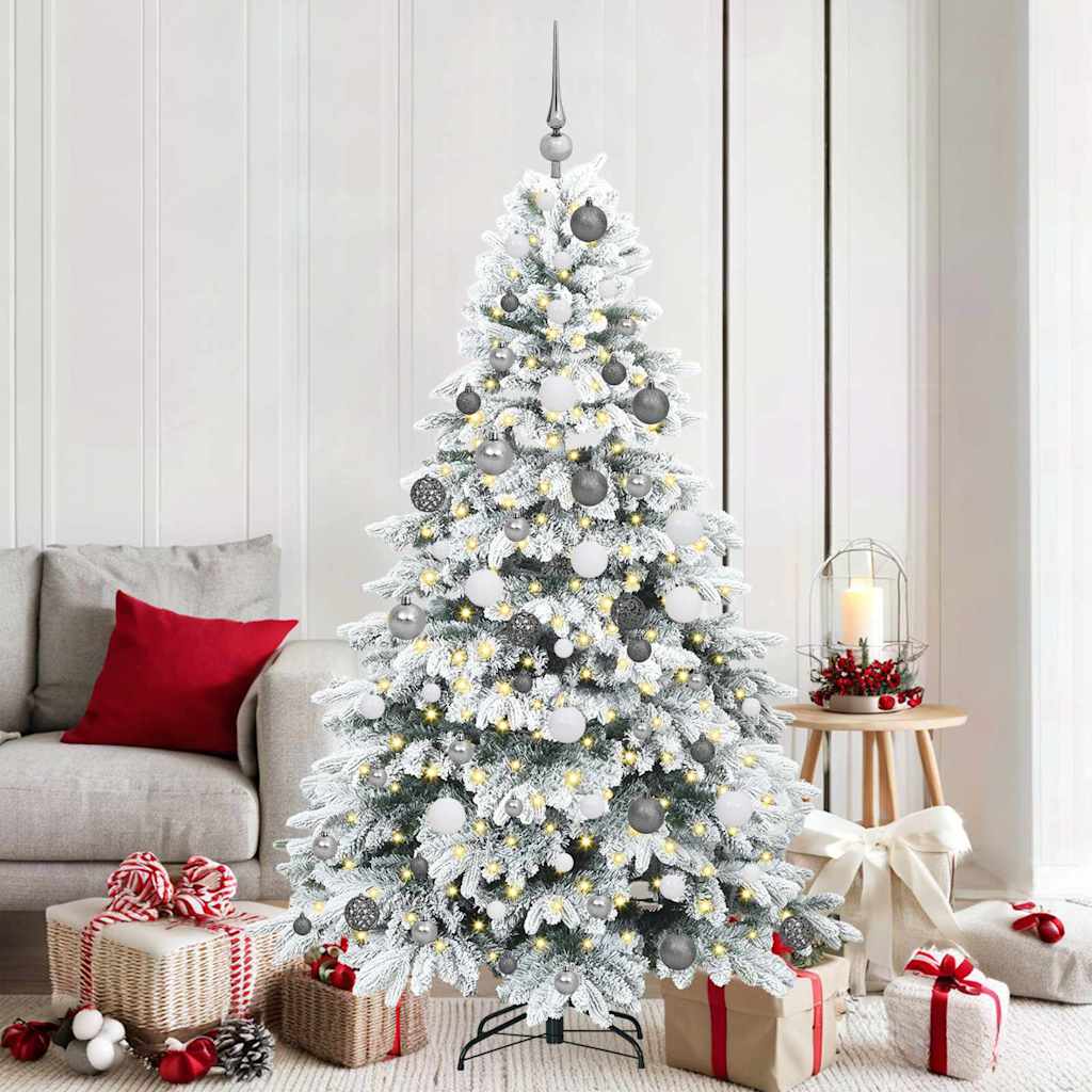 Artificial Christmas Tree with 300 LEDs Green 180 cm PE and PVC
