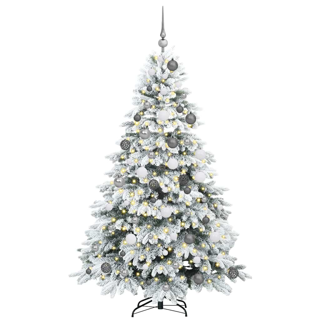 Artificial Christmas Tree with 300 LEDs Green 180 cm PE and PVC