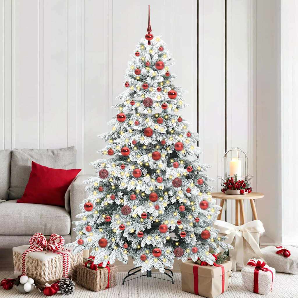 Artificial Christmas Tree with 300 LEDs Green 180 cm PE and PVC