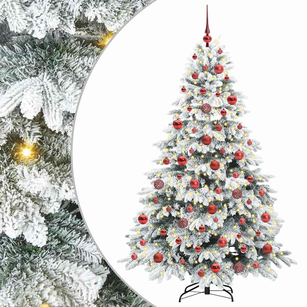 Artificial Christmas Tree with 300 LEDs Green 180 cm PE and PVC