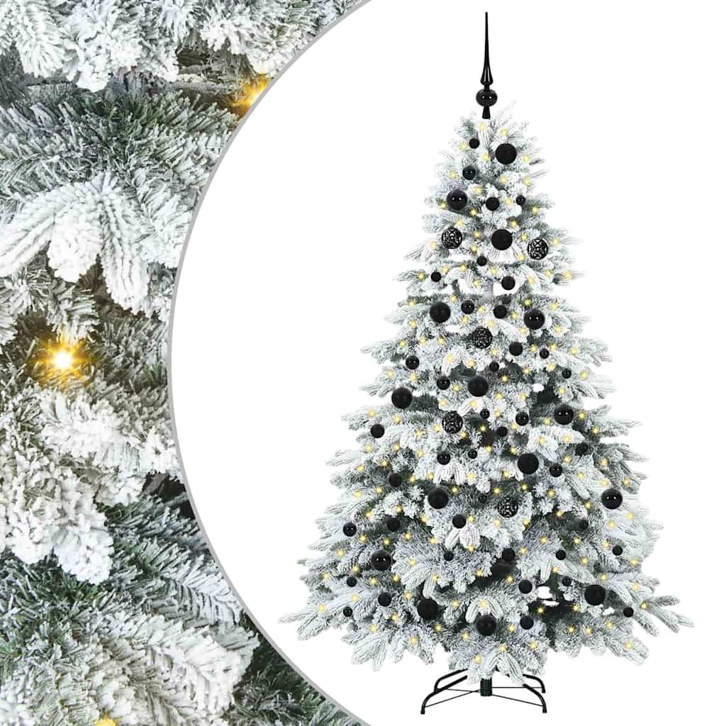 Artificial Christmas Tree with 300 LEDs Green 180 cm PE and PVC