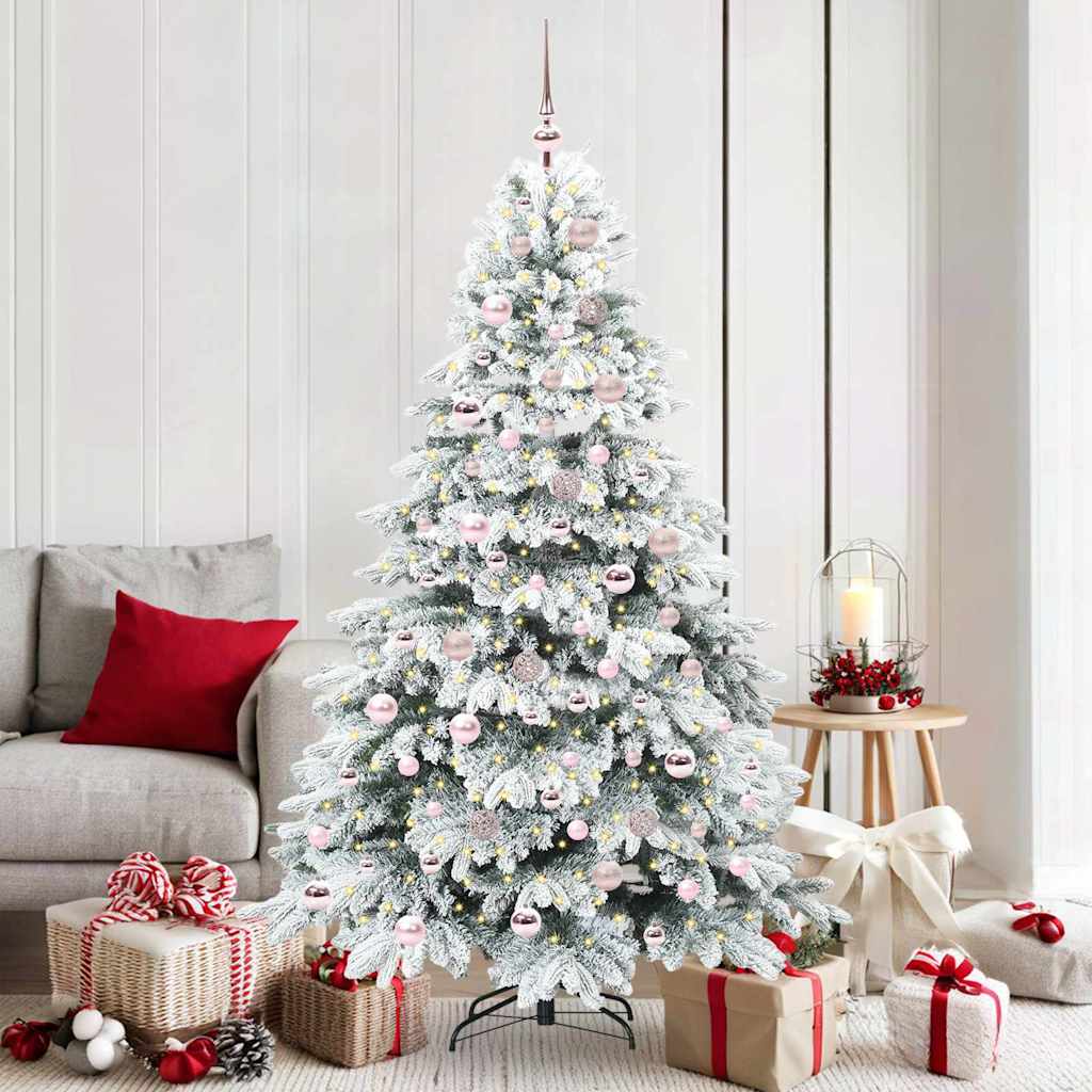 Artificial Christmas Tree with 300 LEDs Green 180 cm PE and PVC