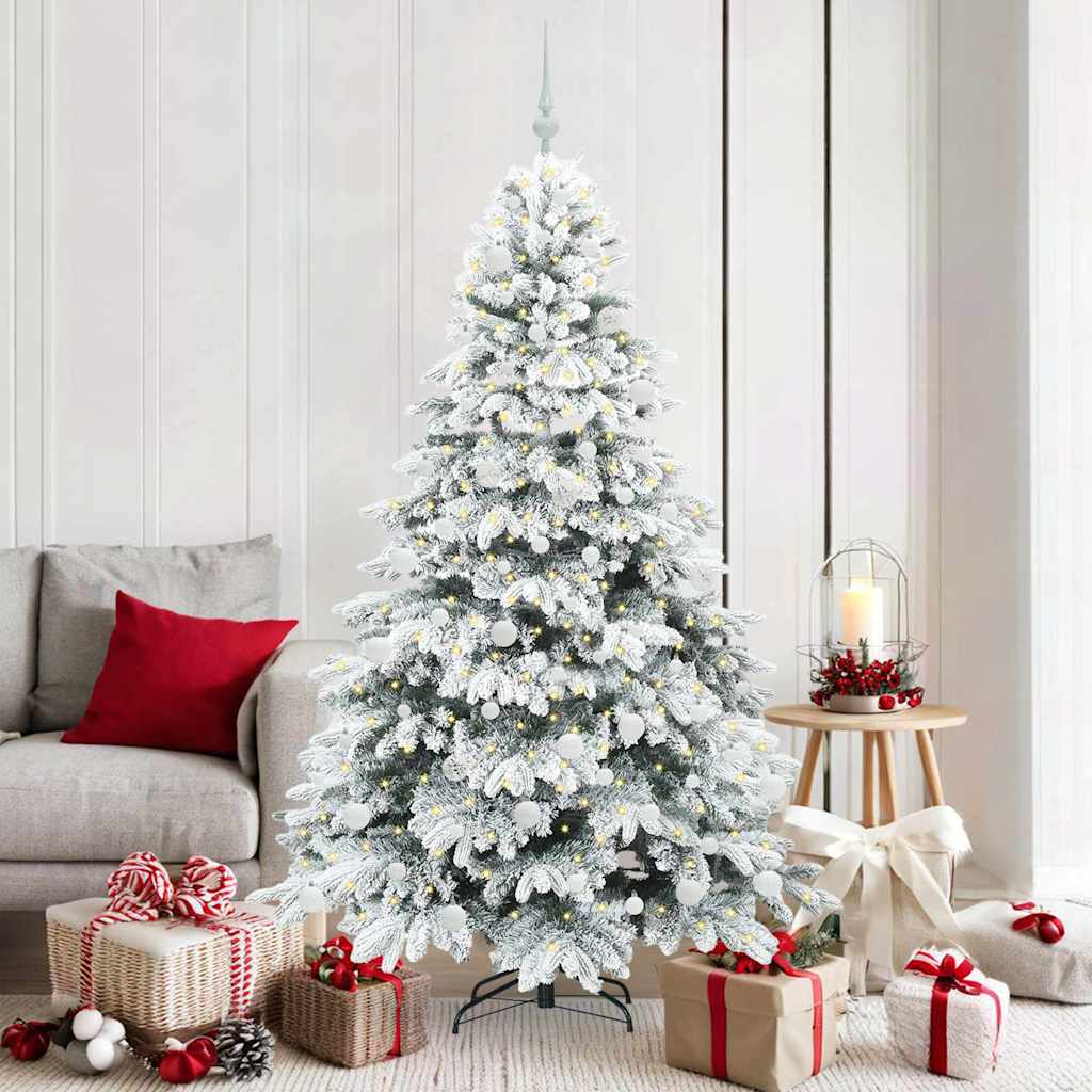 Artificial Christmas Tree with 300 LEDs Green 180 cm PE and PVC