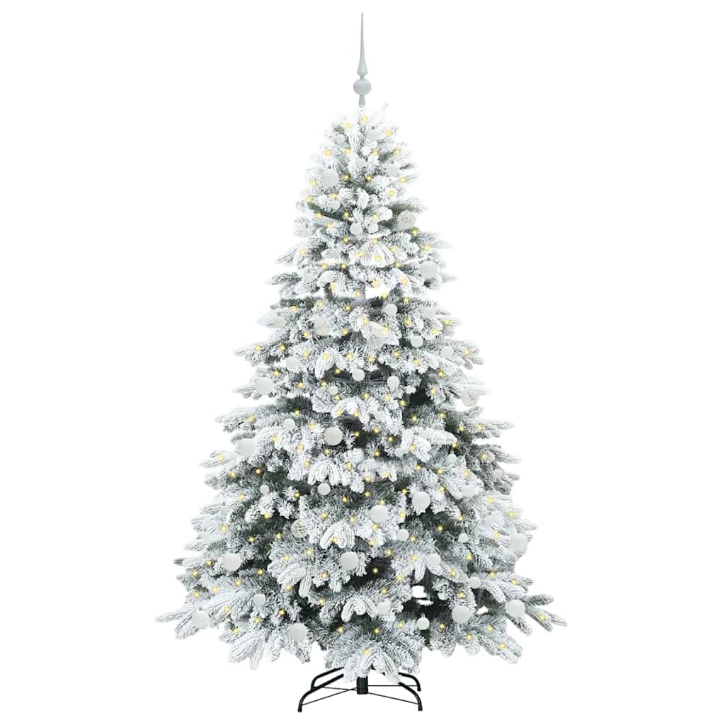 Artificial Christmas Tree with 300 LEDs Green 180 cm PE and PVC