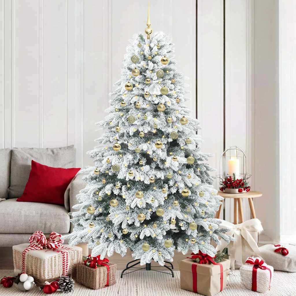 Artificial Christmas Tree with 300 LEDs Green 180 cm PE and PVC