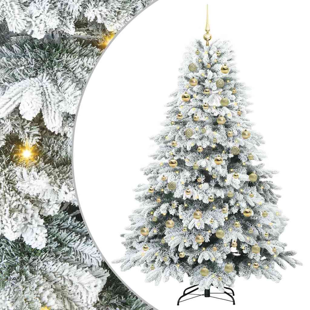 Artificial Christmas Tree with 300 LEDs Green 180 cm PE and PVC