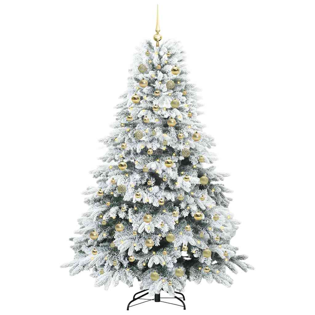 Artificial Christmas Tree with 300 LEDs Green 180 cm PE and PVC