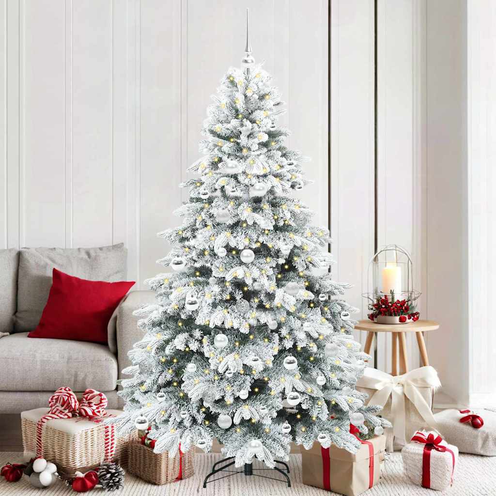 Artificial Christmas Tree with 300 LEDs Green 180 cm PE and PVC