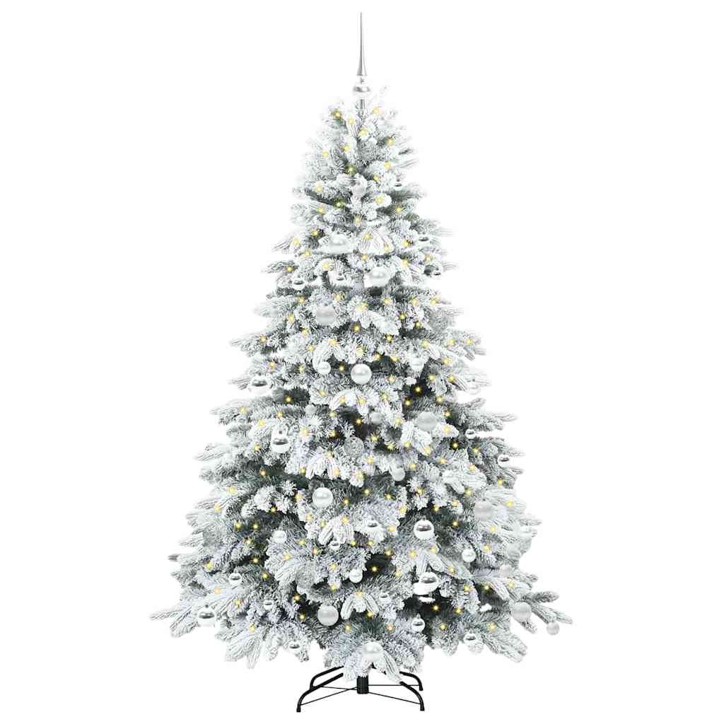 Artificial Christmas Tree with 300 LEDs Green 180 cm PE and PVC