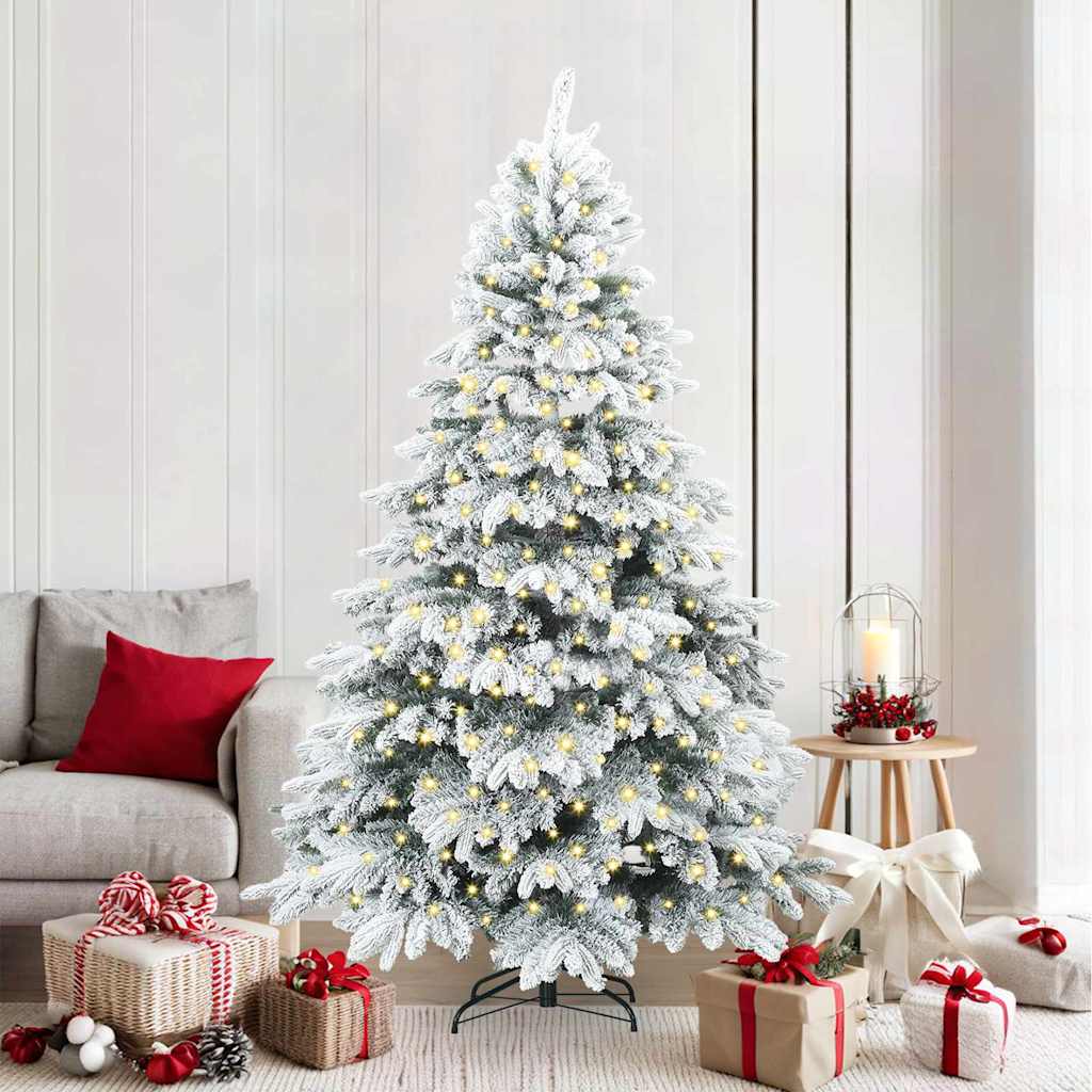 Artificial Christmas Tree with 300 LEDs Green 210 cm PE and PVC