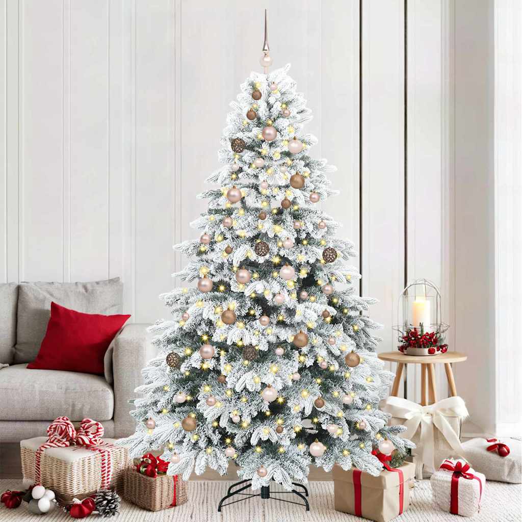 Artificial Christmas Tree with 300 LEDs Green 210 cm PE and PVC
