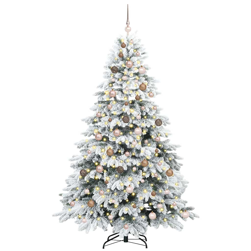 Artificial Christmas Tree with 300 LEDs Green 210 cm PE and PVC