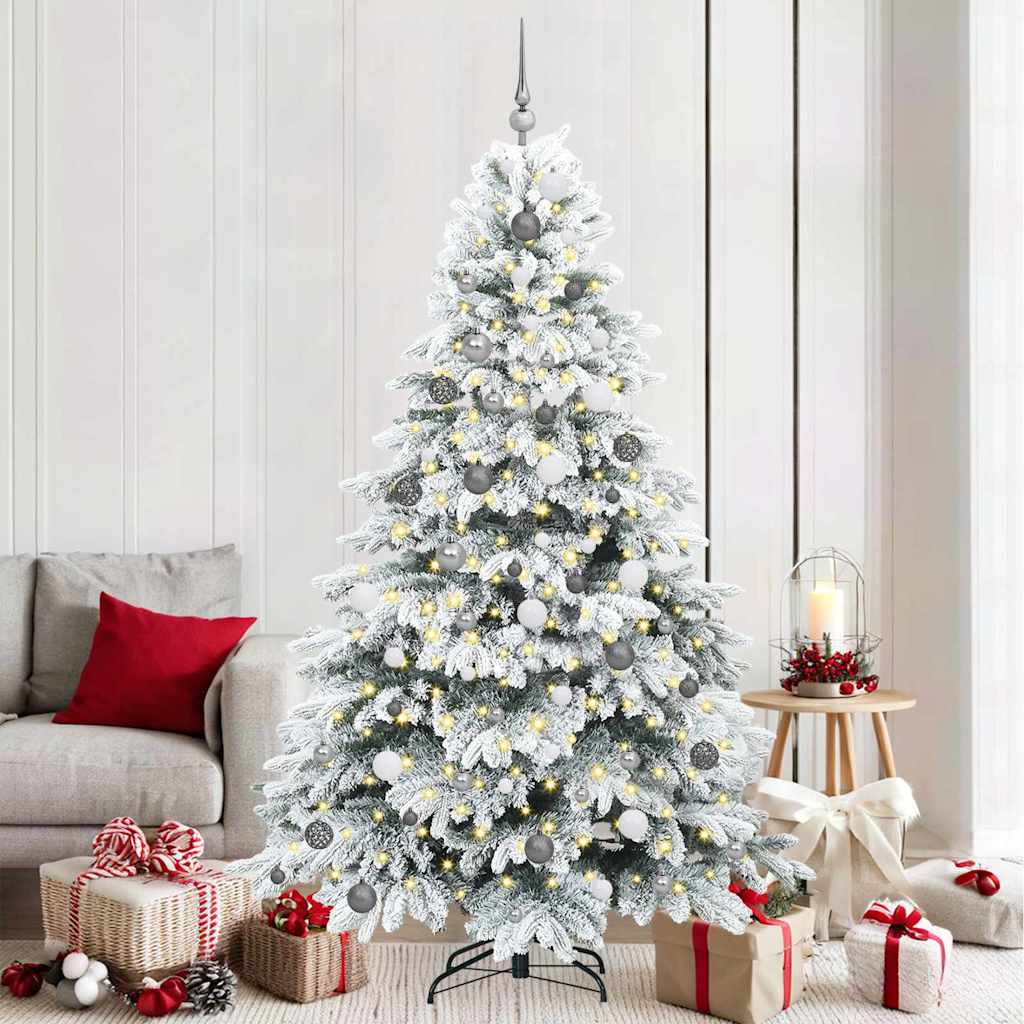Artificial Christmas Tree with 300 LEDs Green 210 cm PE and PVC
