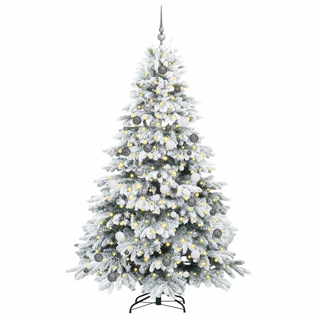 Artificial Christmas Tree with 300 LEDs Green 210 cm PE and PVC