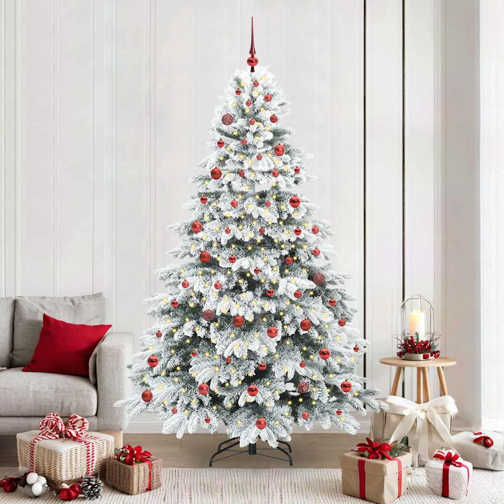 Artificial Christmas Tree with 300 LEDs Green 210 cm PE and PVC