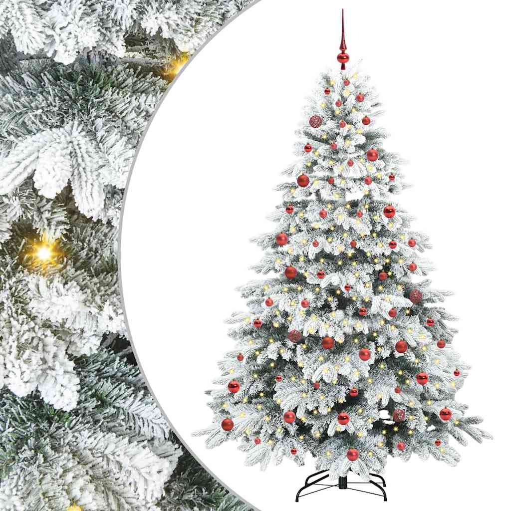 Artificial Christmas Tree with 300 LEDs Green 210 cm PE and PVC