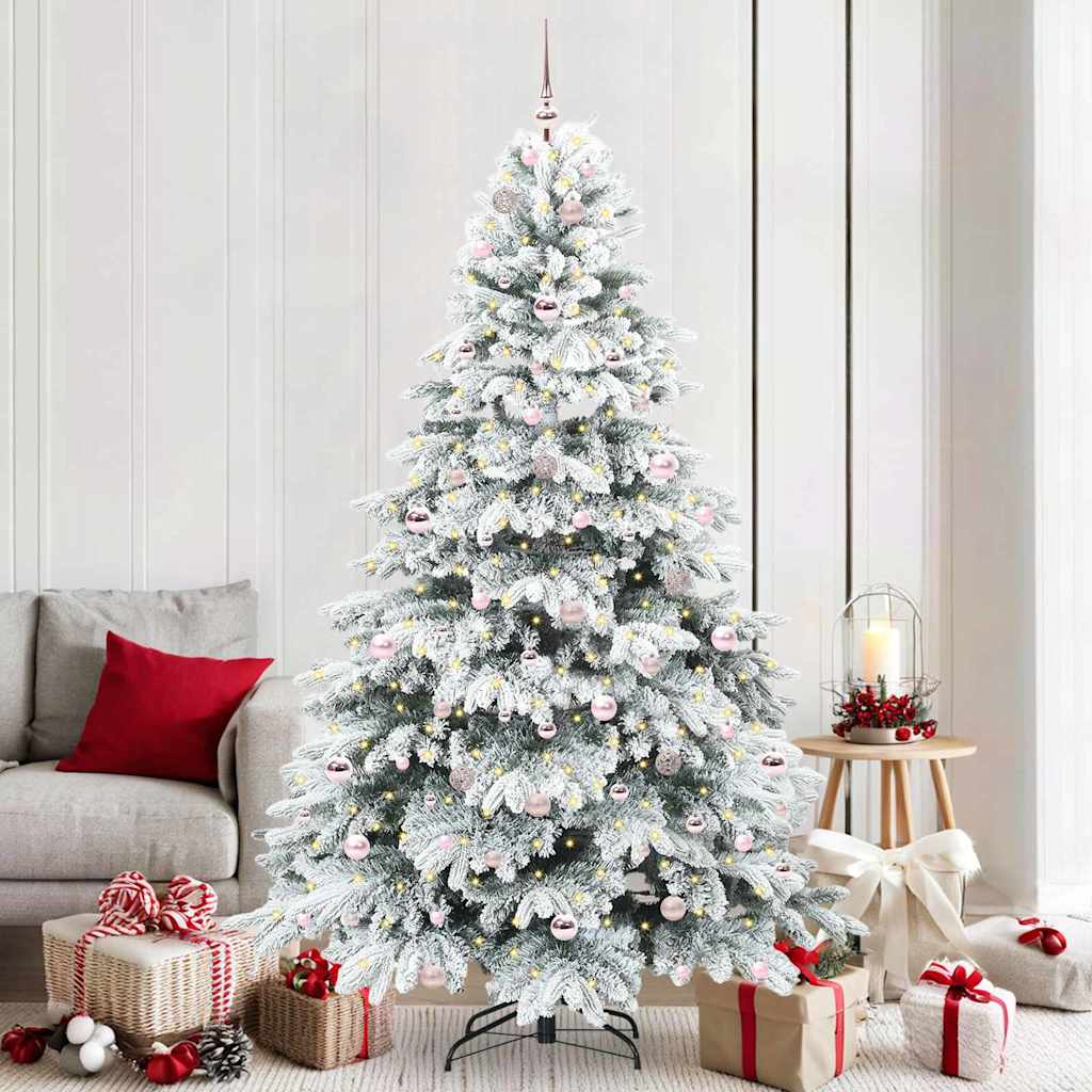 Artificial Christmas Tree with 300 LEDs Green 210 cm PE and PVC