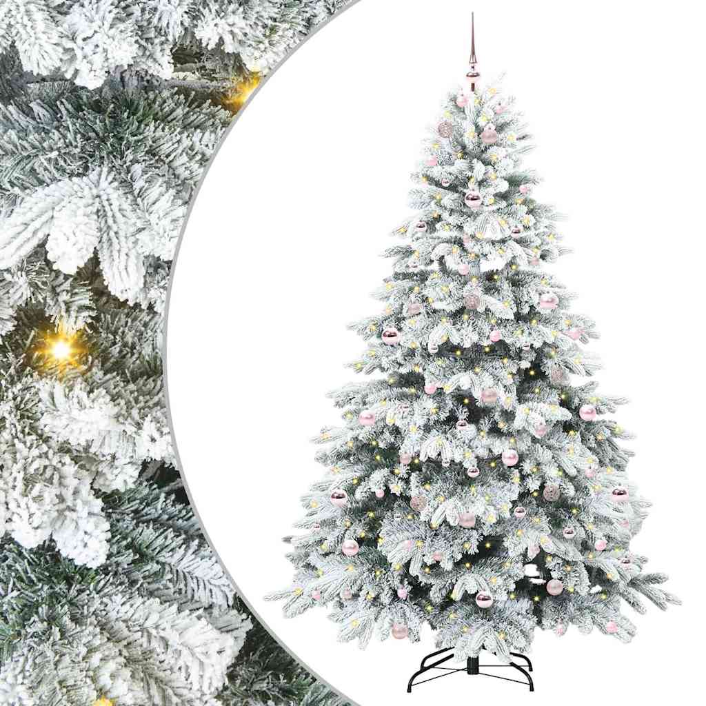 Artificial Christmas Tree with 300 LEDs Green 210 cm PE and PVC