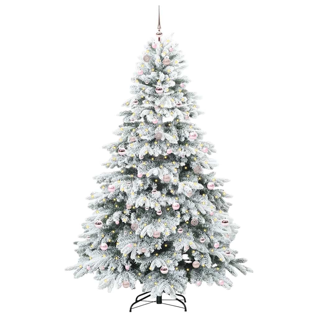 Artificial Christmas Tree with 300 LEDs Green 210 cm PE and PVC
