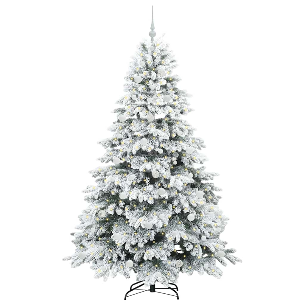 Artificial Christmas Tree with 300 LEDs Green 210 cm PE and PVC
