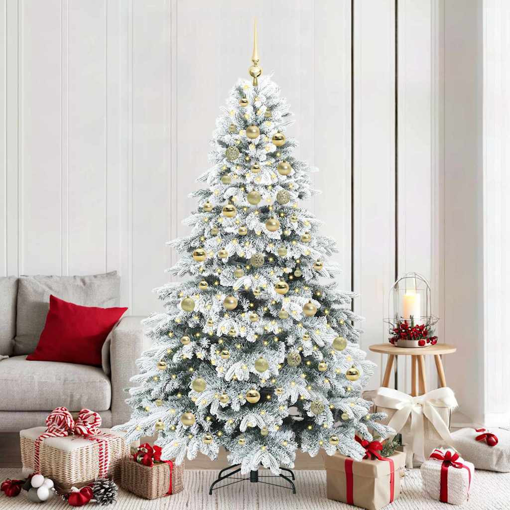 Artificial Christmas Tree with 300 LEDs Green 210 cm PE and PVC