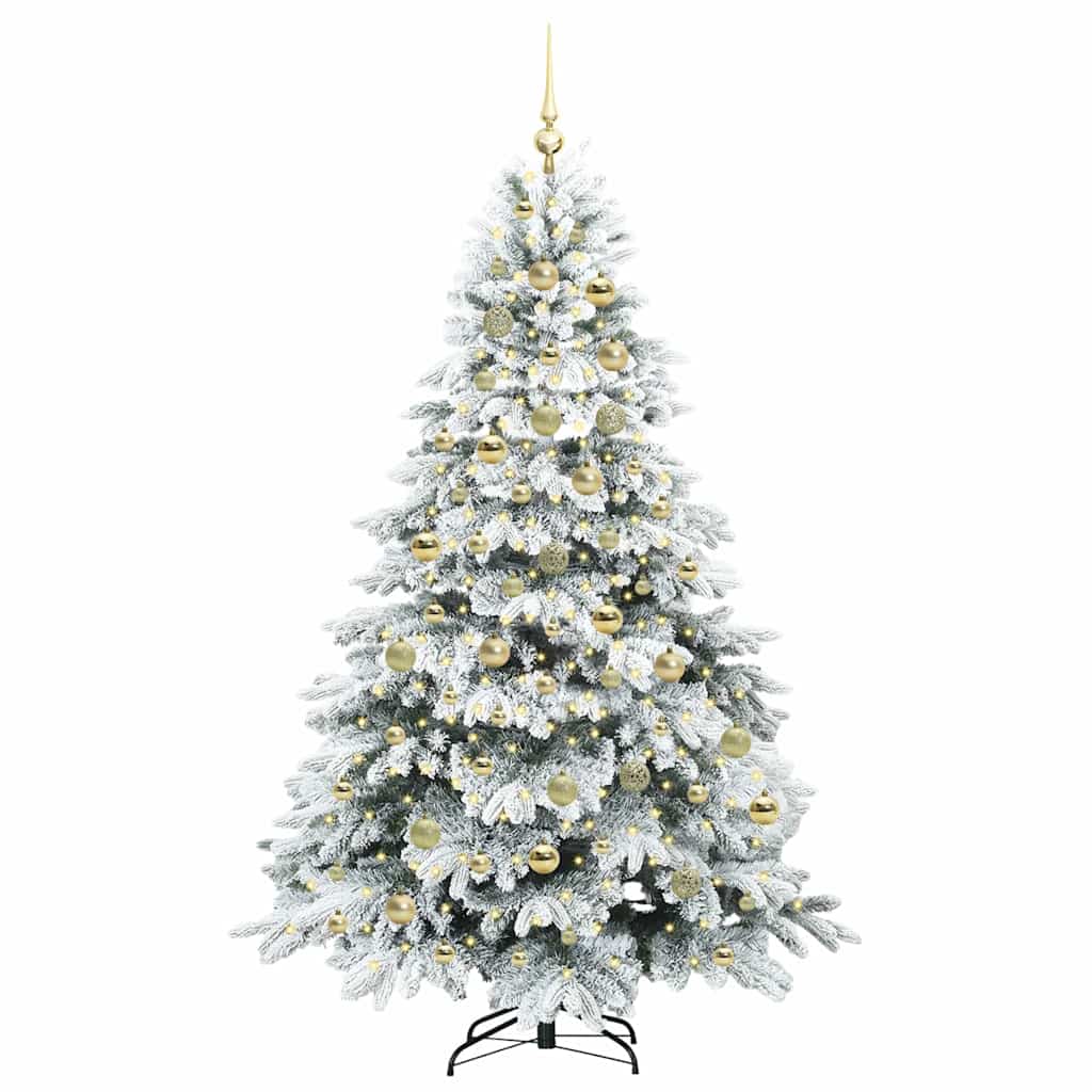 Artificial Christmas Tree with 300 LEDs Green 210 cm PE and PVC