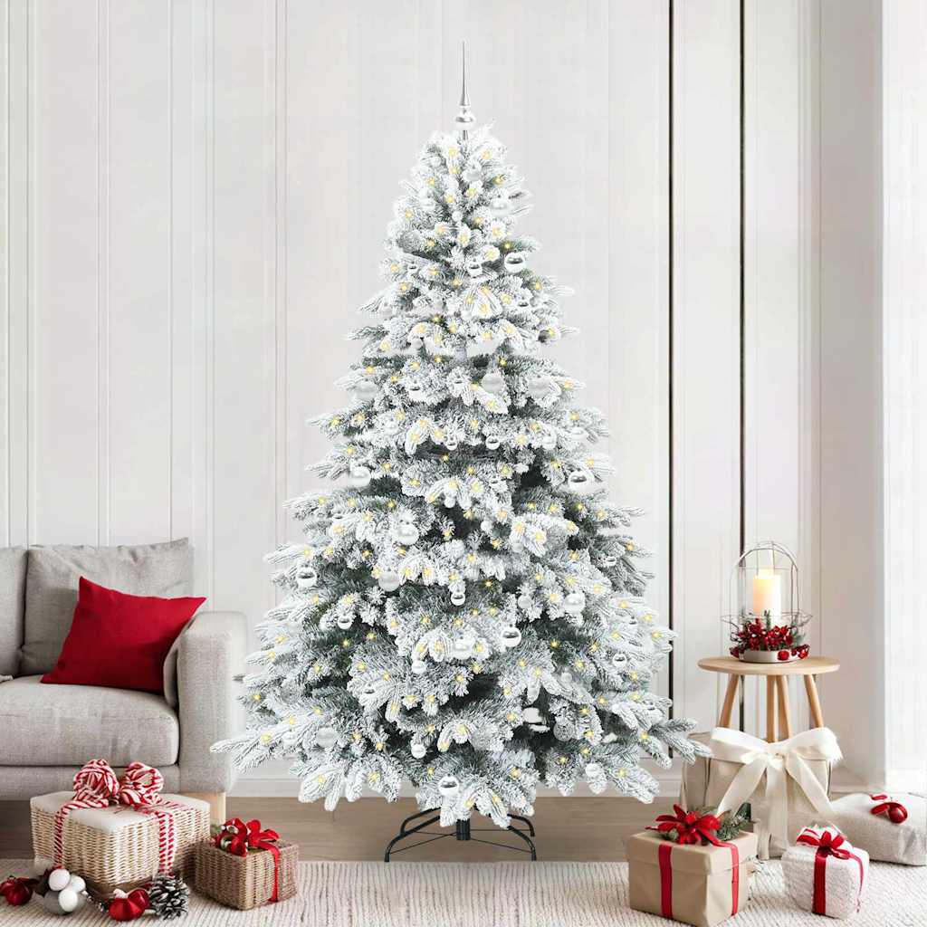Artificial Christmas Tree with 300 LEDs Green 210 cm PE and PVC