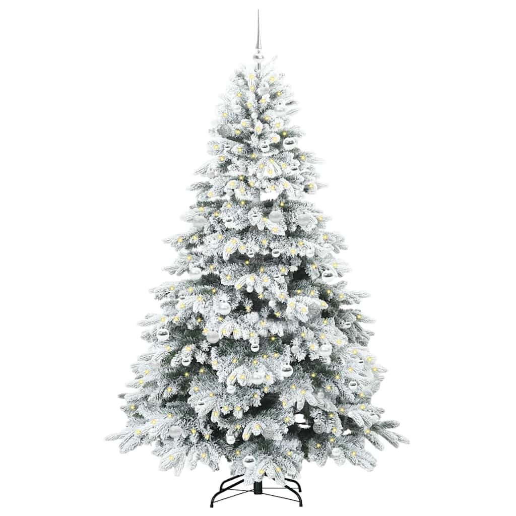 Artificial Christmas Tree with 300 LEDs Green 210 cm PE and PVC