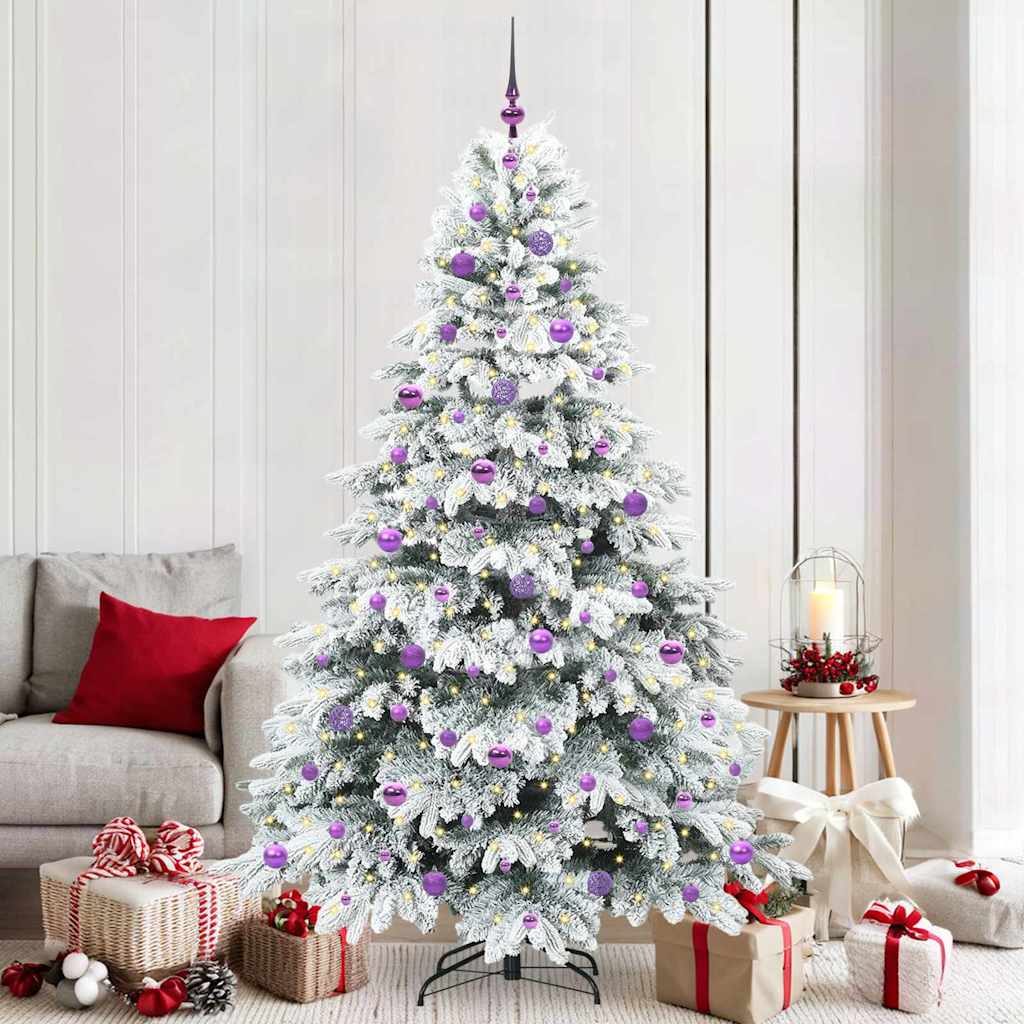 Artificial Christmas Tree with 300 LEDs Green 210 cm PE and PVC