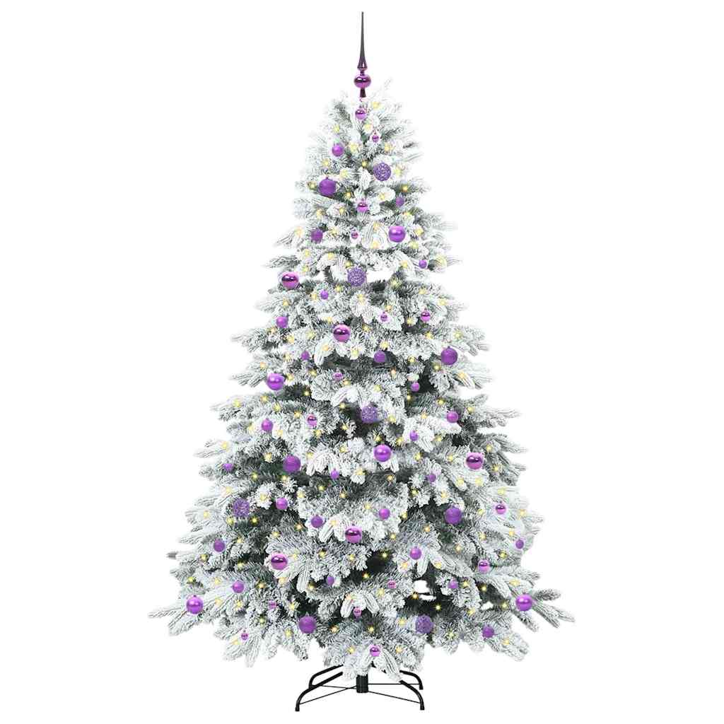 Artificial Christmas Tree with 300 LEDs Green 210 cm PE and PVC