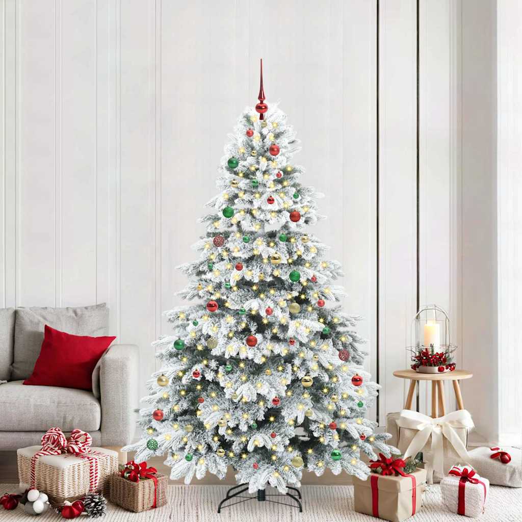 Artificial Christmas Tree with 300 LEDs Green 210 cm PE and PVC