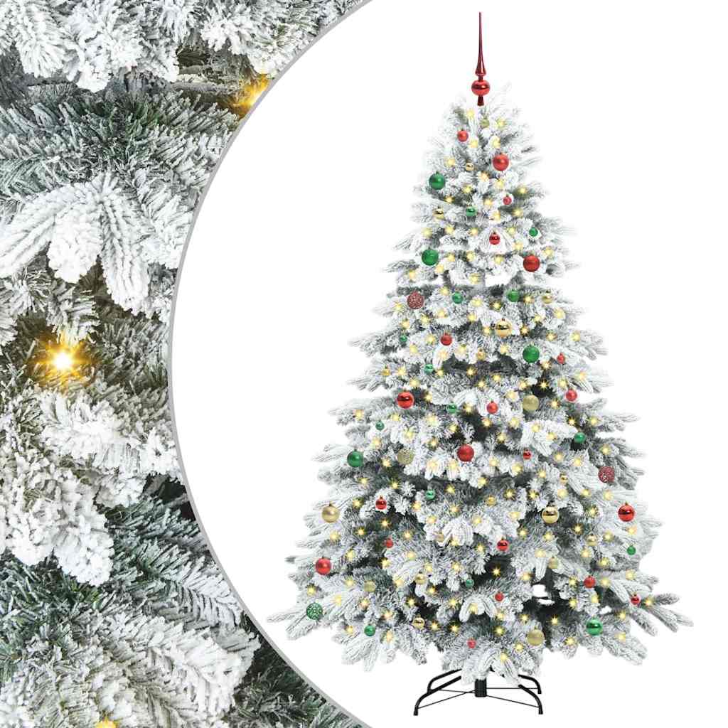 Artificial Christmas Tree with 300 LEDs Green 210 cm PE and PVC