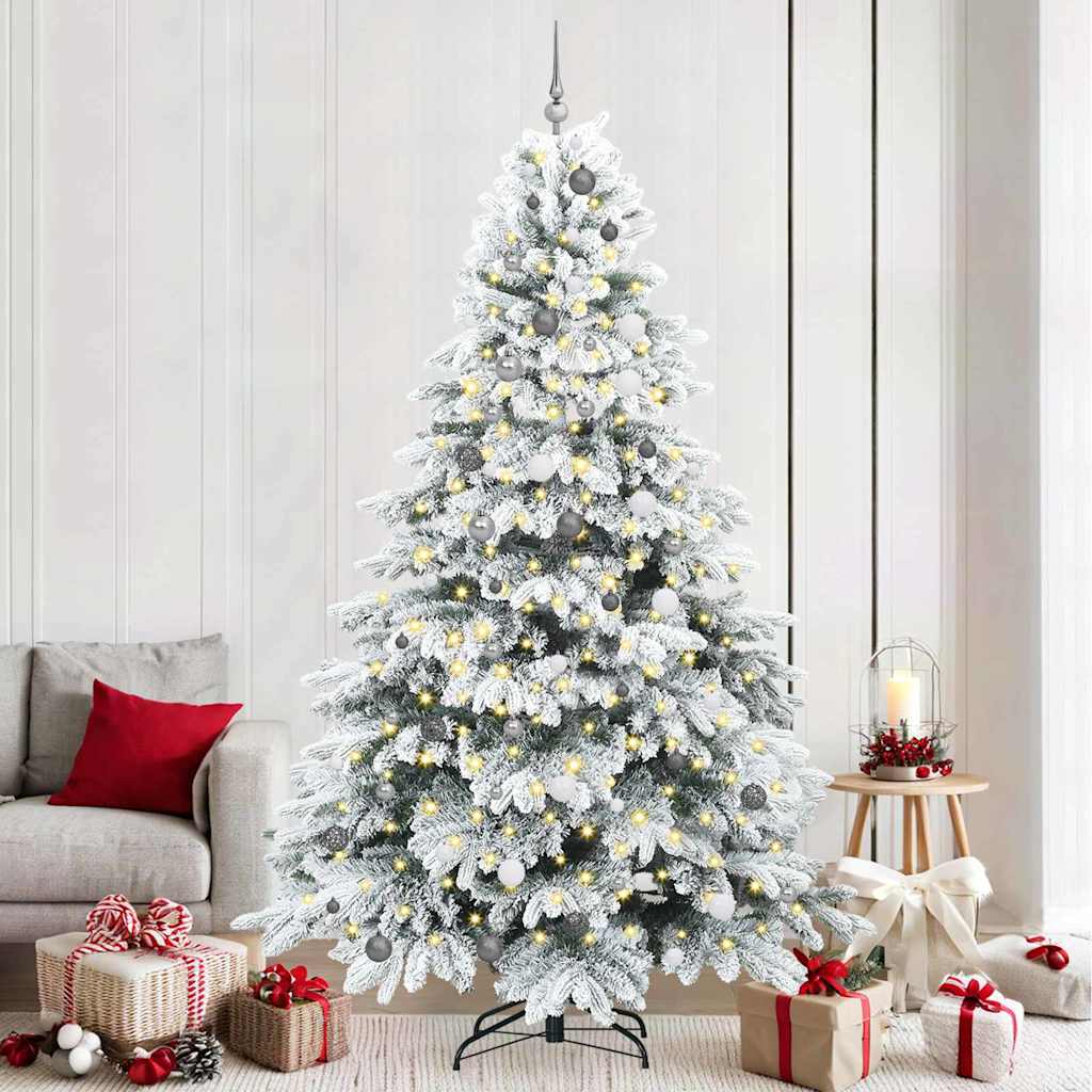 Artificial Christmas Tree with 300 LEDs Green 240 cm PE and PVC