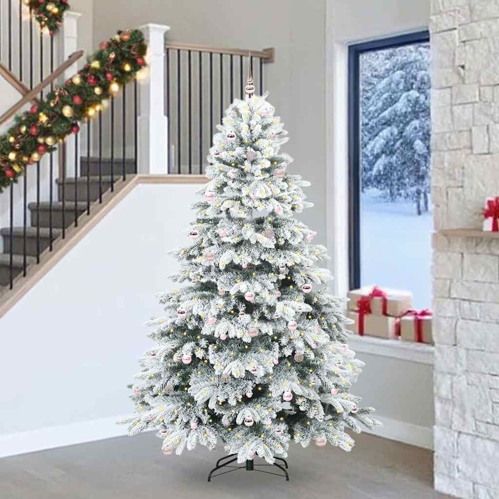 Artificial Christmas Tree with 300 LEDs Green 240 cm PE and PVC